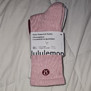 Lululemon Daily Essential Socks. 3 Pack!! Crew Length. Nwts!! Medium